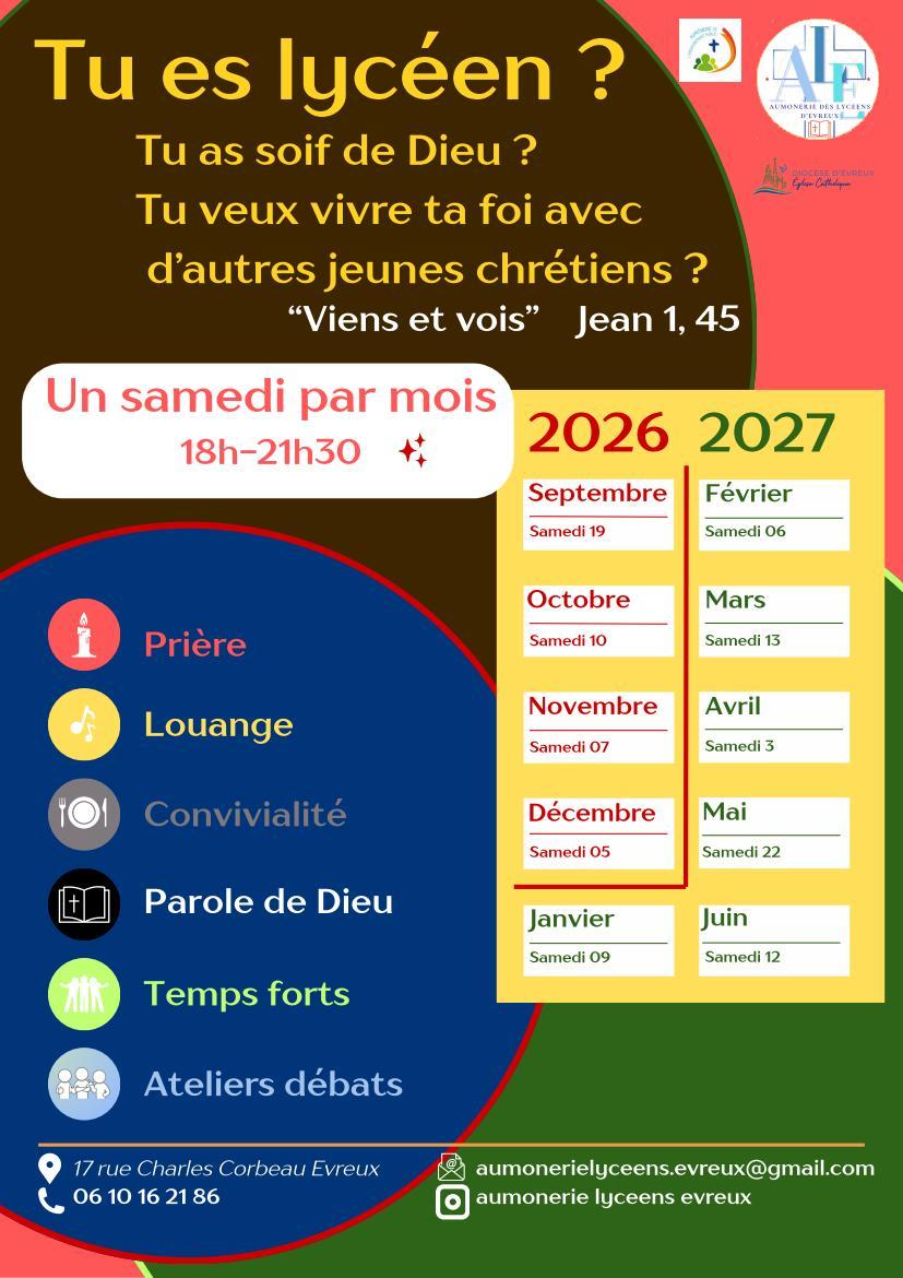 Aumonerie lyceens 2026 2027
