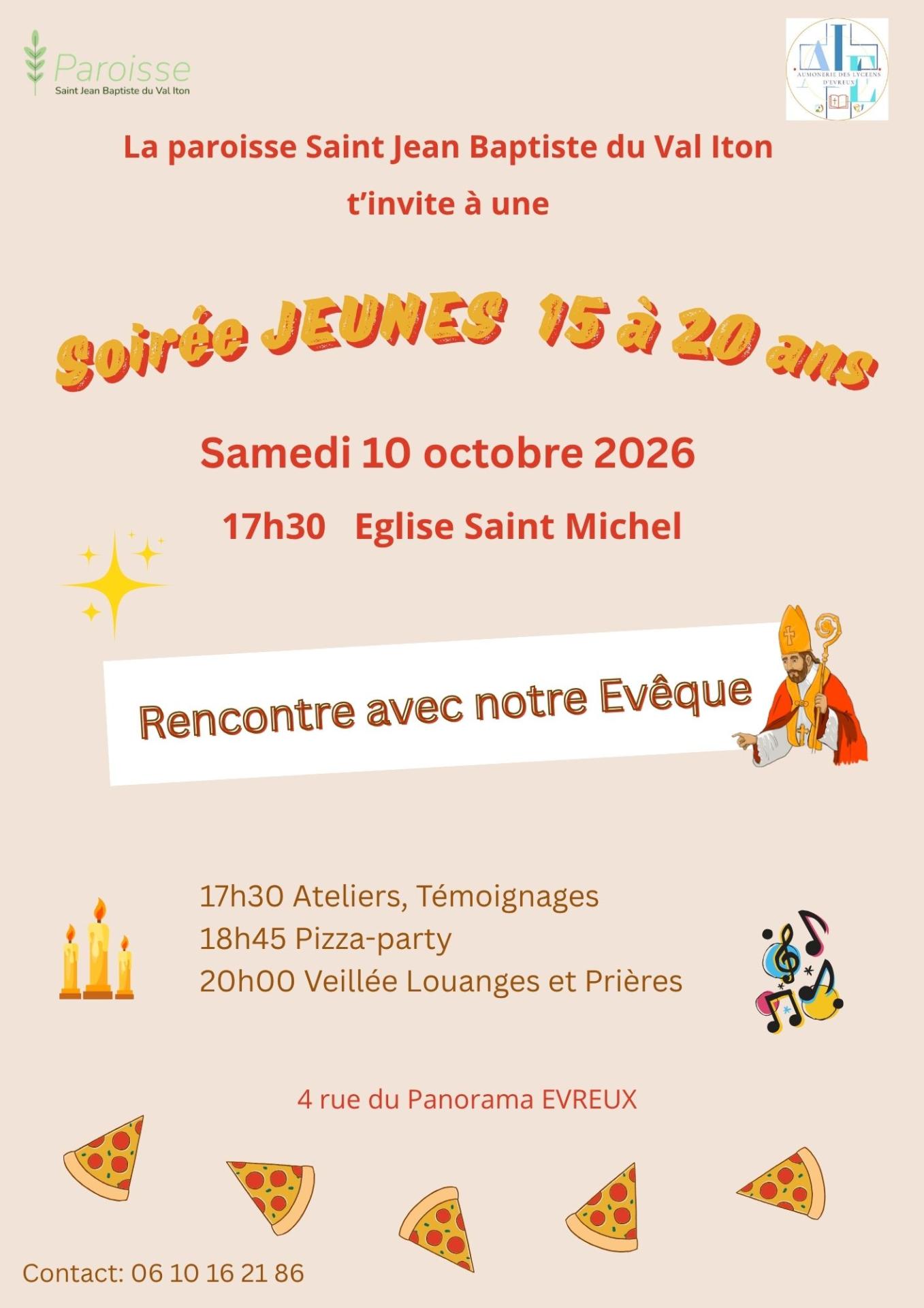 Aumonerie lyceens eveque pizzaparty 10102026