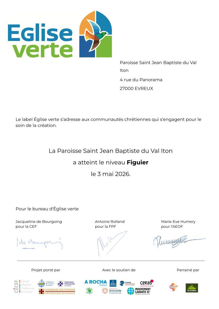 Label eglise verte